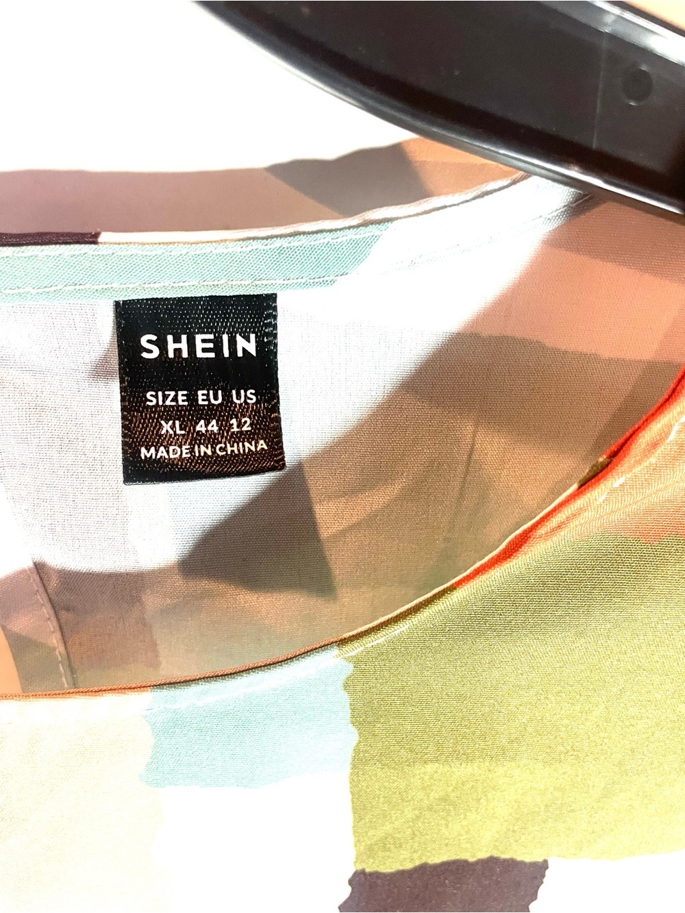 SHEIN Artsy Abstract Geometric Earth Tone Long Sleeve Blouse XL - Picture 5 of 11